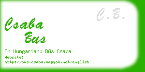 csaba bus business card