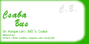 csaba bus business card